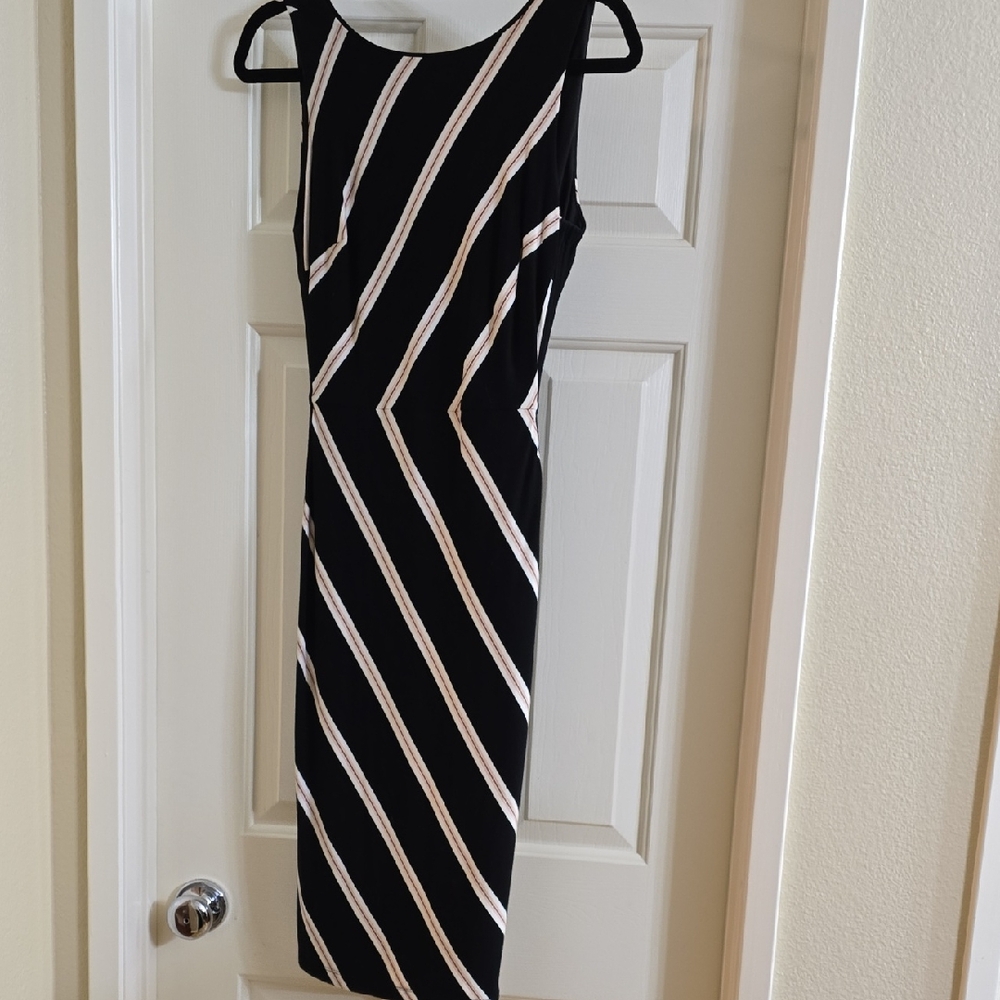 White House Black Market Diagonal Stripe Midi Dress